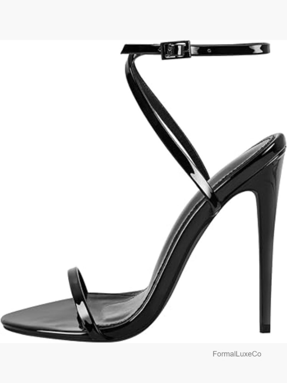 Strappy High Stiletto Heels, Ankle Strap Buckle Heeled Sandals, Open Toe For